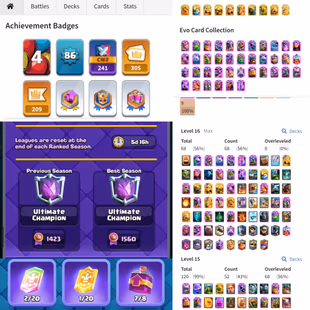 Lvl-86 [Lvl 16 Card 70x] KT-16-All Heros Card Unlock-All Evolation [18 Evo Shard] Tower Skins 36x - 305 Emotes-Best-Deal - Image 1