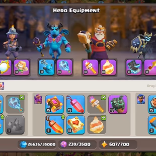 401 | 11x EPIC EQUIPMENT MAX ALMOST | TH13 MAX 100 PERCENT NOTHING LEFT | ALL HERO MAX 75-75-50-50-50-25 | MAGIC ITEMS - Image 7