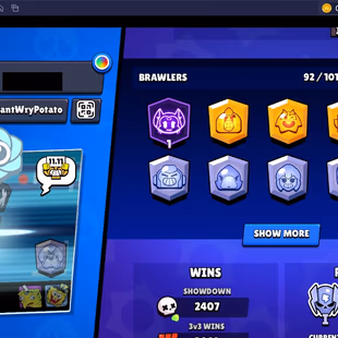 176 SKINS | 35.300 TROPHIES | 92 BRAWLERS | 9 HYPERCHARGE | 10 MAX | 1 PRESTIGE | 11 BUFFIES - Image 5
