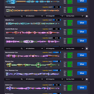 LEVEL 361 🎱 16/20 LEGENDARY CUE UNLOCK 🎱 500 MILLION COINS | RENAME AVAILABLE | PURE MINICLIP | BERLIN AND VENICE RING - Image 4