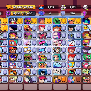 KING LOU | FREE CHANGE NAME | 11.11 PIN | 340 SKINS | 65.800 TROPHY | 99 BRAWLERS | 35 HYPERCHARGED | 58 MAXED BRAWLERS - Image 4