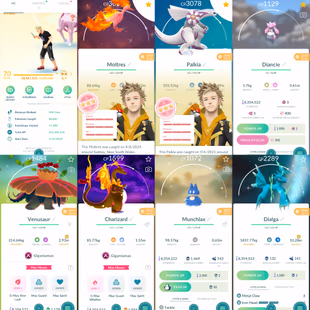 1908 Level 70 Eternatus Team Medallion ready to change team Shundo Moltres Shiny GMax Mega Venusaur Shiny Eevee BG - Image 2