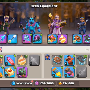 244 🔥 [ best deal ] | Th17 strong troops and defence 🔥 8x epic |  [ heros-98-100-39-65-43] | Xp- 147 | th17 full max - Image 6