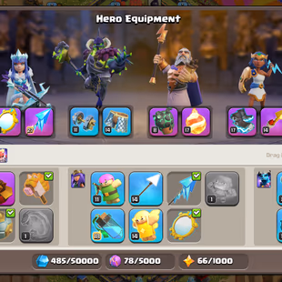 Scenery Account || Xp-229 || Th17 || High Defense || High Equipment || Heroes 91-91-55-63-42 || 6 Builders - Image 4