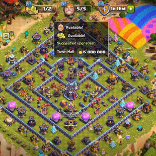 213 🔥 super cheap | child id | th15 full max 🔥 good equipment | 500 cwl madel | heros-90-90-70-65-40 | full max troops - Image 1