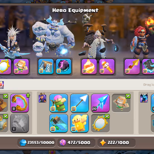 🔥TH 18 ALMOST MAX-XP 254-[ 8 EPIC EQUIPMENT MAX-HERO MAX-DEFENSE MAX-NC YES-3 BUILDER HELPER MAX-FROST SCENERY AND SKIN - Image 6