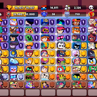 350 SKINS | 76.100 TROPHIES | 100 BRAWLERS | 79 HYPERCHARGE | 84 MAX | 38 PRESTIGE | 13 BUFFIES - Image 3