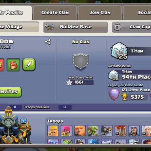 🔥[ TH-17 NEAR MAX - MAX HEROS ]🔥4500 GEMS || GG-MM-RS [MAX] | FA [26] | EB [20] | BLUE WALLS || NICE OVERALL  - Image 2