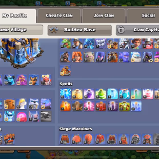 RARE 2015 XMAS 💎27 EQUIPMENT MAX 💎TH 18 HIGH []  101-105-80-80-55-7 HERO [] 264 XP [] FREE RENAME [] 1200 GEMS [] BH 1 - Image 4