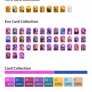 OG T-WER & EMOTES 8YR OLD ACCT EXCLUSIVE EMOTES LEVEL 87 54 TOWER SKINS 380 EMOTES 9 HERO CARD COLLECTION 73 MAX CARDS  - Image 2