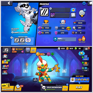 BS CR COMBO💎BS 51K TROPHIES🔥CR 5009 TROPHIES | KT 11 | LVL 33 | ARENA 15  105 CARDS | 15 EMOTES | 90 BRAWLERS  ULTR - Image 5