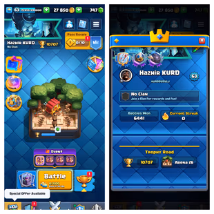 🔥19 Cards Lv15🔥 [ 2 Max ] 18 Evo! 10707 Trophy! Level 63! KT Level 15! 120 Old Emote! 130 Badges! - Image 1