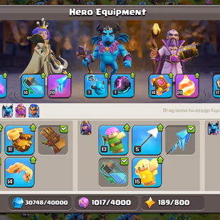  🌲[ PREMIUM TH-16 ]🌲G.GUANTLET - F.ARROW - FIREBALL [20] || HEROS: 53-81-60-63-38 || XP: 229 || FAST DELIVERY  - Image 5