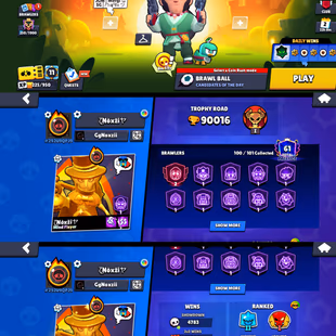 90k TROPHIES 🌟 GOLDEN MORTIS 🌟 78MAX POWER BRAWLER | 100 BRAWLER UNLOCK | 66 HYPERCHARGE | 416 SKIN | RENAME AVAILABLE - Image 2