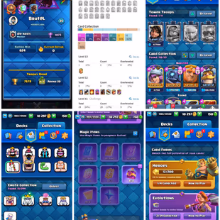 STACKED|XP-35| | 10k+ GOLD | 2 EVO|HTrophies: 7678 |117/121 Cards|13 RARE  EMOTES | ARENA 20| 150+ Gems |  | |Android -  - Image 1