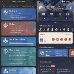 All Platform - EU - AR 56 - 54 Character 15 5'Star - 7 Weapon 5'Star - Chasca - Durin - Neuvillette - Hu Tao - Nahida -  - Image 3