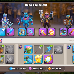 TH 18 ALMOST MAX-XP 251- 4 EPIC EQUIPMENT ALMOST MAX-HERO 92-100-80-55-WAR ARENA SCENERY-HIGH WALLS DEFENSE-BEST DEAL - Image 6