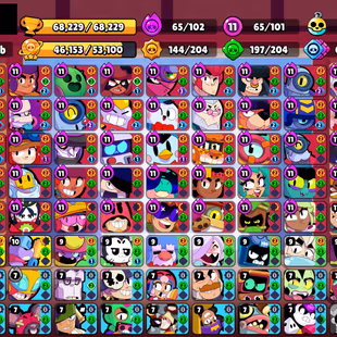 363 SKINS | 68.200 TROPHIES | 101 BRAWLERS | 62 HYPERCHARGE | 65 MAX | 33 PRESTIGE | 8 BUFFIES - Image 3