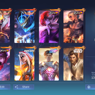 Mega Collector 🌟Highest Rank 103🌟 All Heroes | 484 Skins | 2 Legend | Rare Effects | Max Emblem | Moonton Only  - Image 5