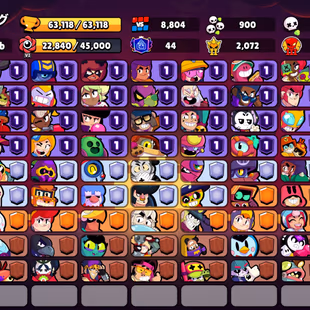 334 SKINS | 63.100 TROPHIES | 100 BRAWLERS | 43 HYPERCHARGE | 43 MAX | 44 PRESTIGE | 8 BUFFIES - Image 4