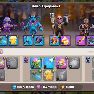 ❗[ TH-15 NEAR MAX ]❗7'000 GEMS || HEROS: 80-80-55-56-28 || FIREBALL [21] - R.SPEAR [20] - E.BOOT [17] || NICE DEF - - Image 5