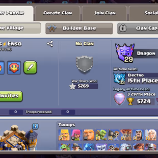 COSMIC FULL SET/ WAR ARENA! TH18 MAX TYPE!! 28K LEGEND CUPS! 35 SKINS 8 SCENERY! 288-XP WAR S-5269! EQUIPMENT MAX-27 - Image 3