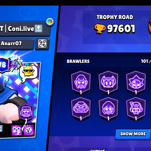 BLUE KING FRANK/ 34X LEGED SKINS | 98K TROPHY-450X SKINS | 101/101 BRAWLER | ALL MAX-ALL HYPER | HUGE RARE SKINS | BEST - Image 3