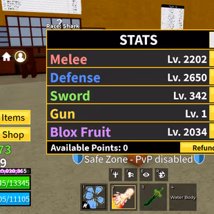 Blox Fruits Account Lv.2409 | PERM Dough, Portal, Tiger, Kitsune, Buddha | Shark Race | Dark Blade - Image 2