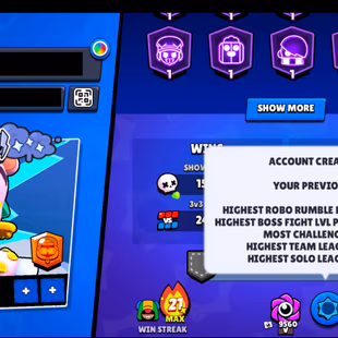 176 SKINS | 35.200 TROPHIES | 85 BRAWLERS | 10 HYPERCHARGE | 14 MAX | 10 PRESTIGE | 12 BUFFIES - Image 7