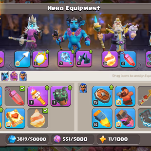 SPECIAL TH 16 🔥 - 14 EPIC SKILLS ✅ - 5 SCENERY - 19 HERO SKINS - NEW SCENERY - MAX BUILDER BASE TROOPS - INSTANT N SAFE - Image 6