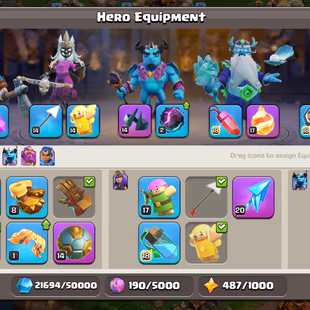 🔥1660 MEDALS🔥MAXED TH-16 NEW TO TH-17! XP-261! 6X EPIC EQUIPMENTS! HEROES:-95-95-75-70-45! MAX PETS! FAST DELIVERY - Image 8