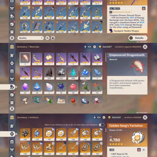 All Platform - EU - AR58 - 58 Charcter 17 5'Star - 7 Wepaons 5'Star - Primogems 155 - Code812 - Image 4