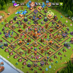 ❗[ PREMIUM TH-16 ]❗R.SPEAR [21] || E.BOOT [21] || HEROS: 70-78-43-40-32 || GOLDEN WALLS || NICE TROOPS AND ALL - Image 1