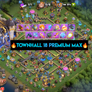 💖[ PREMIUM TH18 MAXED ] RENAM✅ MAXED || HEROS 105-101-62-69-55 [ RARE 15x (ALL) EPIC EQUIP] || MAX BUILDER || FULL SAFE - Image 1