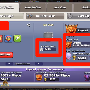 RAREST🔥 7240 WAR STAR💎 TH 17 [] MAX HERO -LEAGUE KING -3 SCENERY - 276 XP- ALL EQUIPMENT - OBSTACLE - BH 10 - 4K GEMS - Image 4