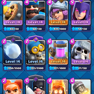❗[ 68X CARDS MAX ]❗LEVEL 16 CARDS 5X || ELITE: 18 || EVOLOVED : 23 || LVL 14 : 45X || LVL 62 || TROPHY: 11000 - Image 6