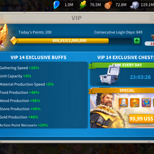 RISE87: 64M Might 2T5 - Vip 14 - 29 PP - 8K Gems - Image 4