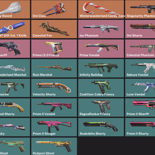EU - LVL 88 - Unranked - 6 KNIVES - 45 SKINS(55,600 VP) Elderflame Operator, Ion Energy Sword, Oni Claw, Candy Cane - Image 3