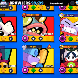 99/99 MAXED BRAWLERS!!! 92K Trophies LVL224 | 99/99 Brawlers | 99 Max Brawlers - 73 Hypercharge | 324 Skins | 929 Pins  - Image 8