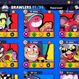 233 SKINS | 23 HYPERCHARGED | 61.837 TROPHIES | 97 BRAWLERS | 31 MAX BRAWLERS | 2 BUFFIES  - Image 2