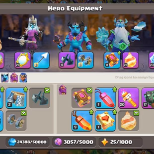 🔥2016 OBSTACLES💎1417 MEDAL - TH 18 -12 EPIC EQUIPMENTS - 94-100-72-80-55 HERO - 2230 GEMS - BH 10 - FREE RENAME - 1300 - Image 3