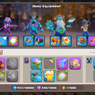🚀EPIC TH 16 NEAR MAX🚀HEROS LVL 90-90-62-63-37-3 | EPIC EQUIPMENTS | NC AT 500 GEMS | LOADED MAGIC ITEMS | INSTANT  - Image 6