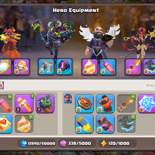 TH 18 !! 6 Heroes Maxed !! 10 Epic Maxed !! Profile Almost Max !! Town Hall Level 18 !! League Queen Skin !! 3x Scenery  - Image 8