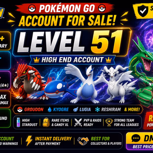 🎯HIGH VALUE ACCT LEVEL 51 🐉 LUGIA HO-OH  GROUDON Reshiram / 92 HUNDO IV) 178 LEGENDARY | RARE COLLECTOR / INSTANT DLVR - Image 1