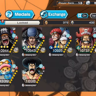 [4107][IOS+ANDROID] 7 EX META MAX - Blackbeard + Whitebeard + Saturn + Kuzan + Zephyr + Kid Law + Roger, Solo Fresh - Image 1