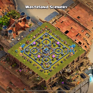 [RARE FULL MAX TH13 ACCOUNT] WASTELAND SCENERY | HEROES 75-75-50-50-25 | LEGENDARY ICE KING SKIN | 4 EPIC HERO EQUIPMENT - Image 1