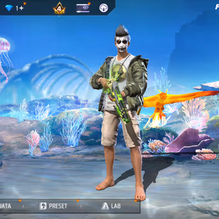 FF266|Lv59/252 Weapon (3 EVO + 41 Mythic)/AKM-BLUE FLAME DRACO LV3/262 Costume (1 Artifact + 12 Mythic)/30 Emote (13 Myt - Image 2