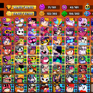 385 SKINS | 80.000 TROPHIES | 101 BRAWLERS | 42 HYPERCHARGE | 43 MAX | 51 PRESTIGE | 5 BUFFIES - Image 3