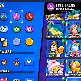 219 SKINS | 20 HYPERCHARGED | 70.242 TROPHIES | 98 BRAWLERS | 31 MAX BRAWLERS | 2 BUFFIES  - Image 5