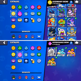 43K Trophies LVL84 | 88/100 Brawlers | 33 Max Brawlers - 26 Hypercharged | 234 Skins | 540 Pins | 308 Icons | 150 Sprays - Image 7